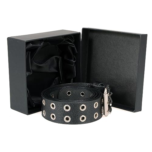 Milwaukee Leather MP7119 Men's Black Genuine Leather Grommet Detailing Nickel Buckle Belt for Motorcycle Rider2