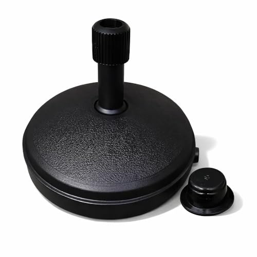 Karrma Ltd Parasol Base | Garden Umbrella Stand Holder Round | 7L Plastic Water Filled Perfect for Outdoor Decor Garden Patio (Black)