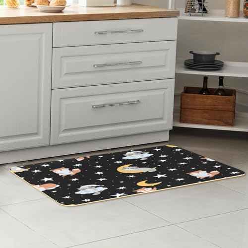 Tapete de cocina absorbente ideal para pasillo y cuarto de lavado con nubes 7