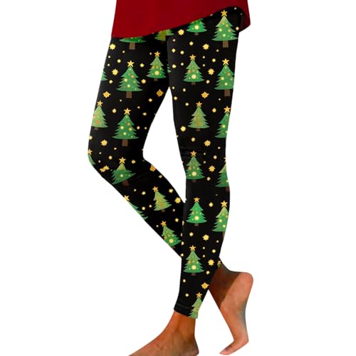 Leggings navideños para mujer con cintura elástica de yoga y mallas de entrenamiento casual