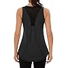 Wayleb Donna Canotta Sportiva Maglietta con Girocollo Senza Maniche Tank Top in Rete Running Fitness Palestra Yoga Sportive Canotte Sporttop, Nero M