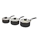 Swan Retro SWPS3020BN Batería Cazos 16 18 20cm, 3 Tapas Vidrio, Aluminio Prensado 3mm, Inducción, Antiadherente Cerámica Libre PFOA y PTFE, Apta para Todas Las Cocinas, Vintage, Negro