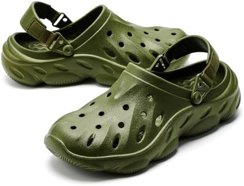 VIFUUR Unisex-Adult Clogs Comfortable Lightweight with Arch Support Slip On Garden Shoes for Women and Men,Army Green,11.5-12.5 Women/10-11 Men | Image 5