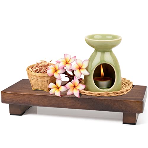kulusion Walnut Wood Pedestal Stand, Wood Riser for Kitchen Counter
