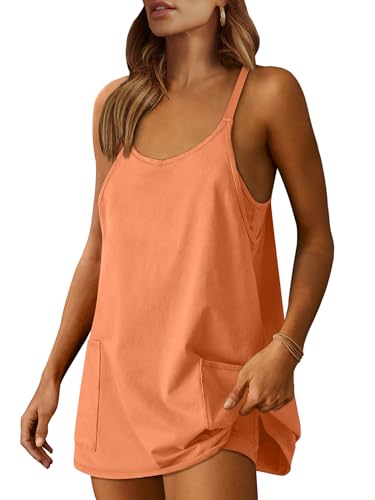 Image of ANRABESS Women Athletic Dress Summer Tennis Workout Active Sports Mini Romper Dress Built in Shorts Travel Vacation Clothes