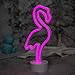 ENOULI Flamingo Neon Light Signs Pink LED Neon Art Decorative with Holder Base Table Light Marquee Signs/Wall Decoration for Kids' Room Birthday Party Light Bar Recreational Wedding Party