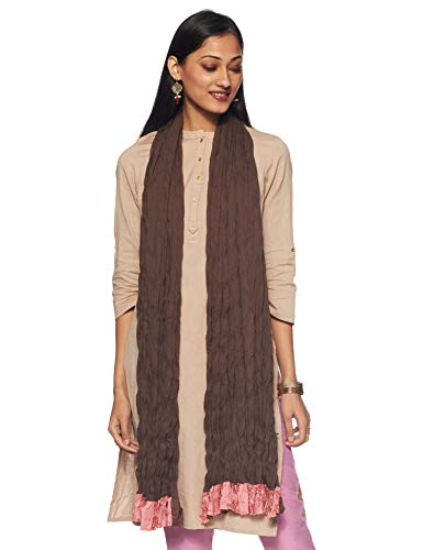 Image of Rangriti Women's Ethnic Brown Dupatta (Size FREE)