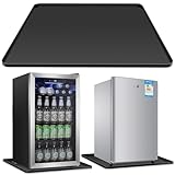Mini Fridge Silicone Mat with Convex Edge - 24''x24''x0.5'' - Mini Fridge Freezer Under Mat prevents appliance leaks and spills, providing the ultimate floor protection for appliances (black)