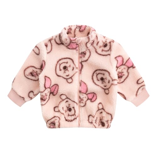 Image of Disney Minnie Mouse Winnie the Pooh Girls Sherpa Coat Jacket for Infant, Toddler, and Big Kids