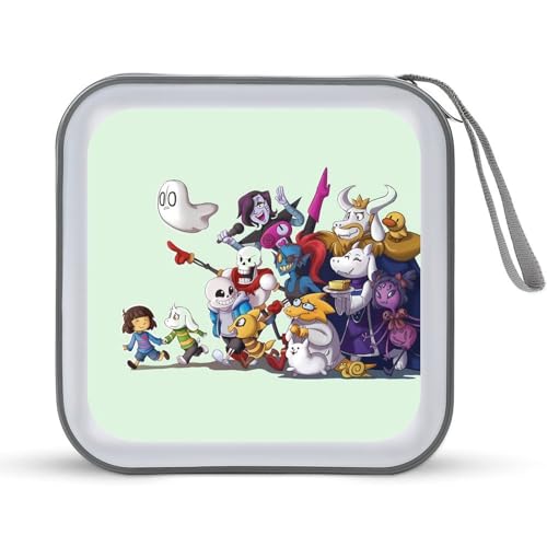 アンダーテール CDケース プラケース DVD収納ケース CD収納ボックス ディスクケース 防水 メディアケース 大容量 40枚収納 小型 持ち運び便利 薄型 ファスナー付 旅行