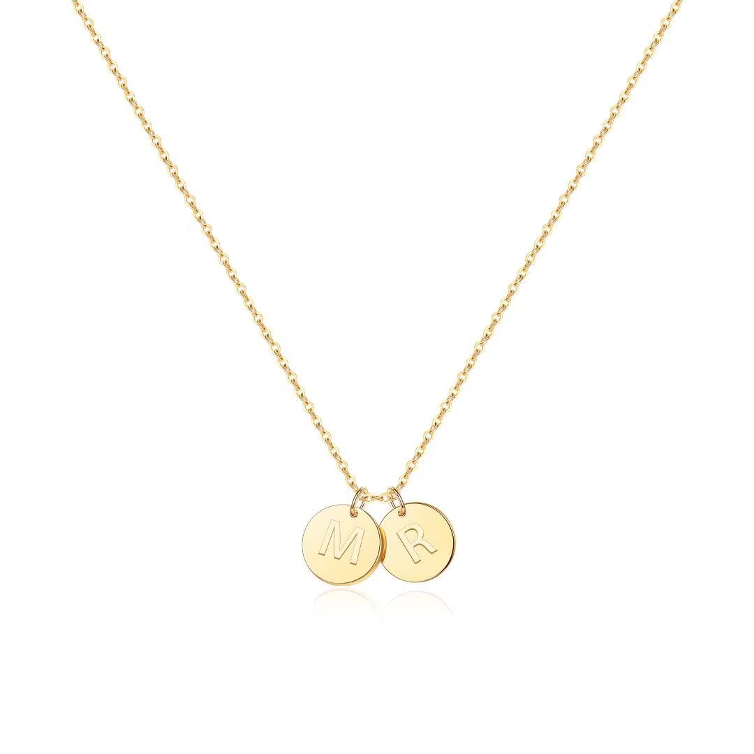 Zwei Initialen für Frauen, vergoldet, zierlicher Schmuck für Sie und ihre Beziehung, Muttertag, Valentinstag, Frauen, Mutter, Freundin, Schwester, Geburtstag