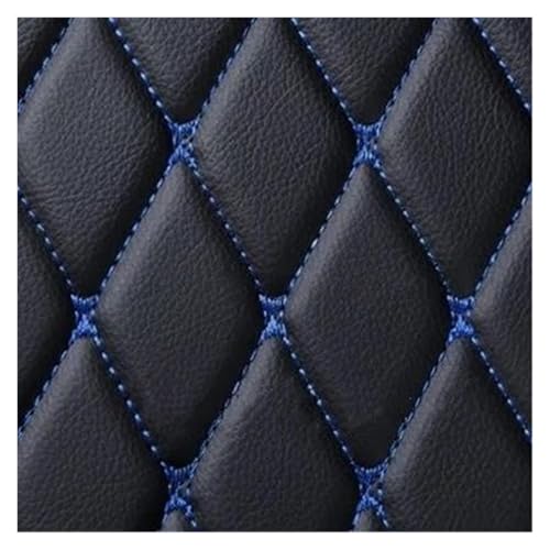 Tapis coffre voiture BMW E81 en similicuir chic noir et bleu azur