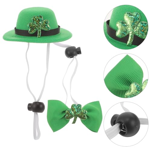 Disfraz para mascotas sombrero y corbatín de trébol miniatura 6