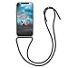 Produktbild kwmobile Necklace Case kompatibel mit Apple iPhone XS - Hülle Silikon mit Handykette - Band Handyhülle Transparent Schwarz