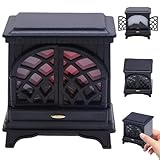 Chimenea de casa de muñecas Chimenea en Miniatura a Escala 1/12 de 2 x 2 x Pulgadas con luz LED Miniaturas realistas de casa de muñecas Muebles con Pilas para decoración del hogar Juguetes y Juegos.