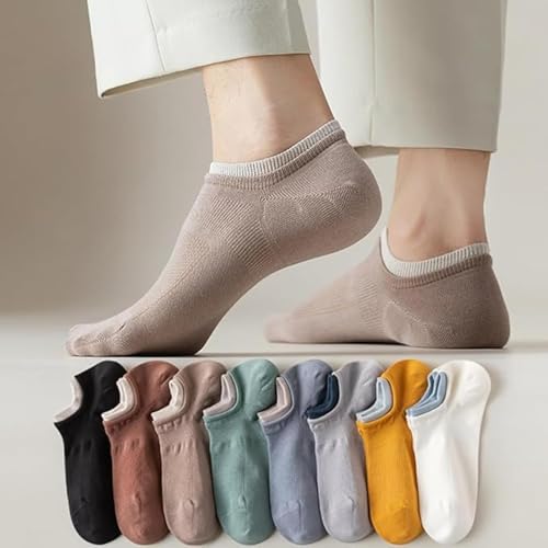 Image of Pack of 8 Men and Women summer breathable Socks - Soft Cotton, Breathable & Anti-Slip Liner Socks | Lightweight for Sneakers, Casual & Office Shoes