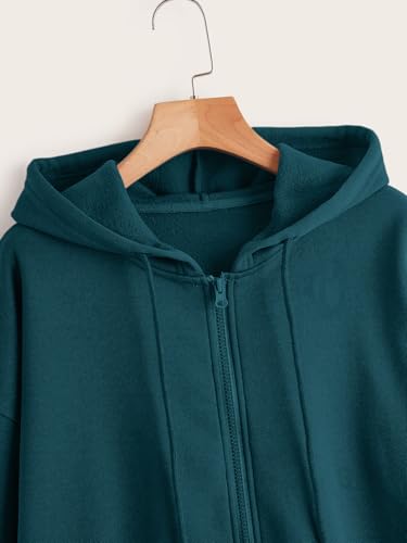 Image of Tagas Unisex Cotton Blend Solid Color Loose Fit Long Sleeve Drawstring and Zip Casual Hoodie| Zip Up Hoodie| Sweatshirt