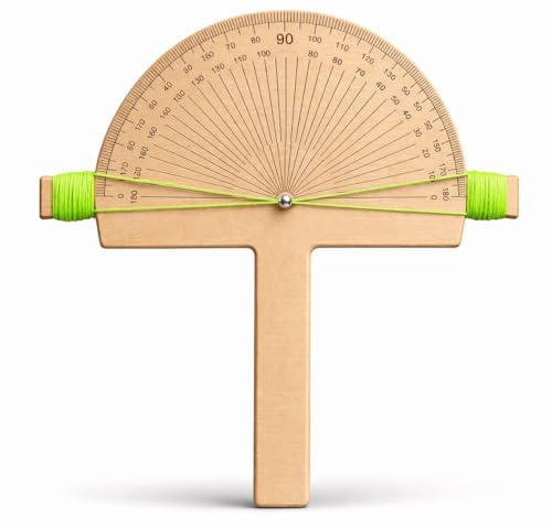 Precision Angle Finder Ruler - Handcrafted Birch Wood Degree Protractor Tool Miter Ruler - 0–180° Woodworking Layout Tool Gifts for Dad Men