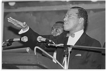 TOYOCC Pastor Louis Farrakhan Inspirational Quotes Portrait Black History Retro Black And White Art Poster Canvas Poster Bedroom Decor Office Room Decor Gift Unframe-style 18x12inch(45x30cm)