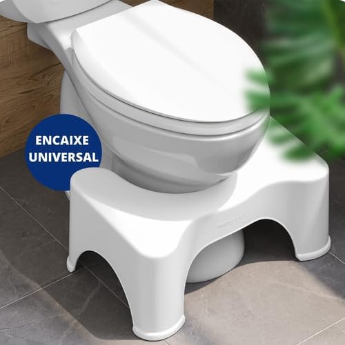 Banquinho Auxiliar Ergonômico para Vaso Sanitário - Apoio de Pés com Base Antiderrapante - Banco de Privada para Posição de Cócoras Confortável e Saudável