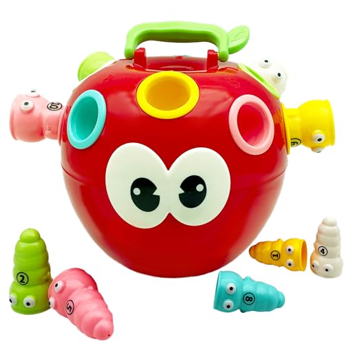 GZSDLL Toddler Montessori Fine Motor Toys Sensory Toys Baby Preschooler Educational Sensory Motor Skills Travel Toys for Age 1 2 3 4 (Apples and Insects)