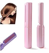 Rechargeable Mini Hair Straightener, Portable Cordless Hair Straightener Brush, 3 Adjustable Temp...