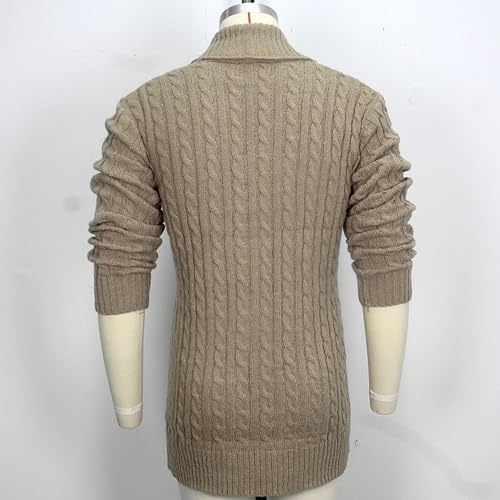 Men's Cable Knit Open Front Sweater Button Down Casual Fashion Long Sweater Cardigan Solid Outdoor Sweaters3