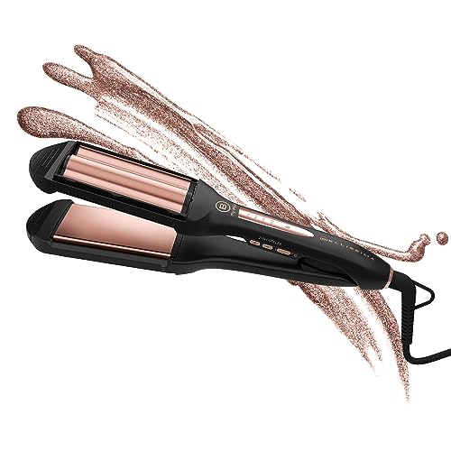 Bellissima My Pro 2-in-1 Straight and Waves Hair Styler B29 100, Double Profile, Sleek Straight Hair or Beachy Waves, Ceramic Technology, 4 Variable Temperatures From 150 °C to 210 °C, UK Plug