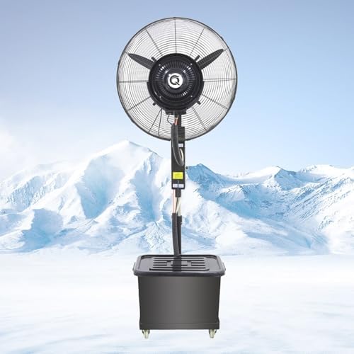 26in/30in Heavy Duty Outdoor Misting Fan - Commercial Oscillating Pedestal Fan with 11 Gallon Tank for Patio, Restaurant, Garage, Gym & Workshop - 3 Speed Settings