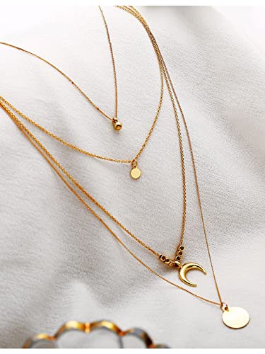 Moon Layered Necklace in Gold
