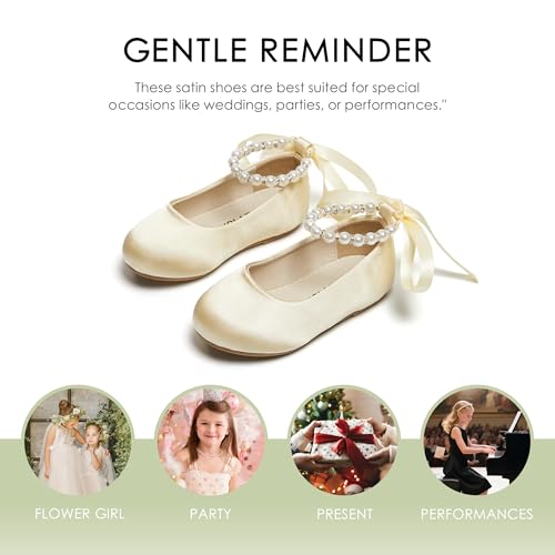Image of Felix & Flora Girls Toddler Little Ballet Shoes - Flower Girls Mary Jane Flats Dress Shoes Party Wedding