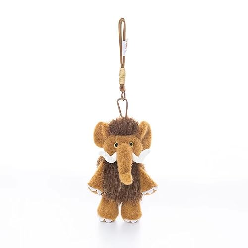 Image of ZBELLO Cute Mammoth Plush Toy, Kawaii Woolly Mammoth Stuffed Animal, Soft PP Cotton Animal Doll, Realistic Elephant Plushie, Desktop Ornament Backpack Charm (Sitting posture 24cm)