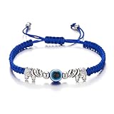 Evil Eye Bracelet for Women Men Lucky Bracelets Handmade Macrame Braided Bracelet Adjustable Family
