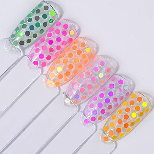 Paillettes per Nail Art 6 Box/Set Paillettes Rotondi per Unghie Glitter 3D Nail Art Decoration Decoration Attrezzi Manicure per Unghie