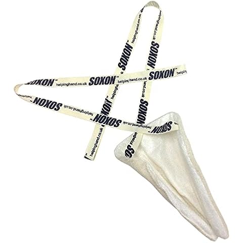 The Helping Hand Company Soxon Sock Aid - Fabric Sock Aid Tool and Stocking Applicator - Easy to Use Sock Puller Aid for Elderly, Disabled, Pregnant Women, Arthritis and Hip Recovery, White Cover