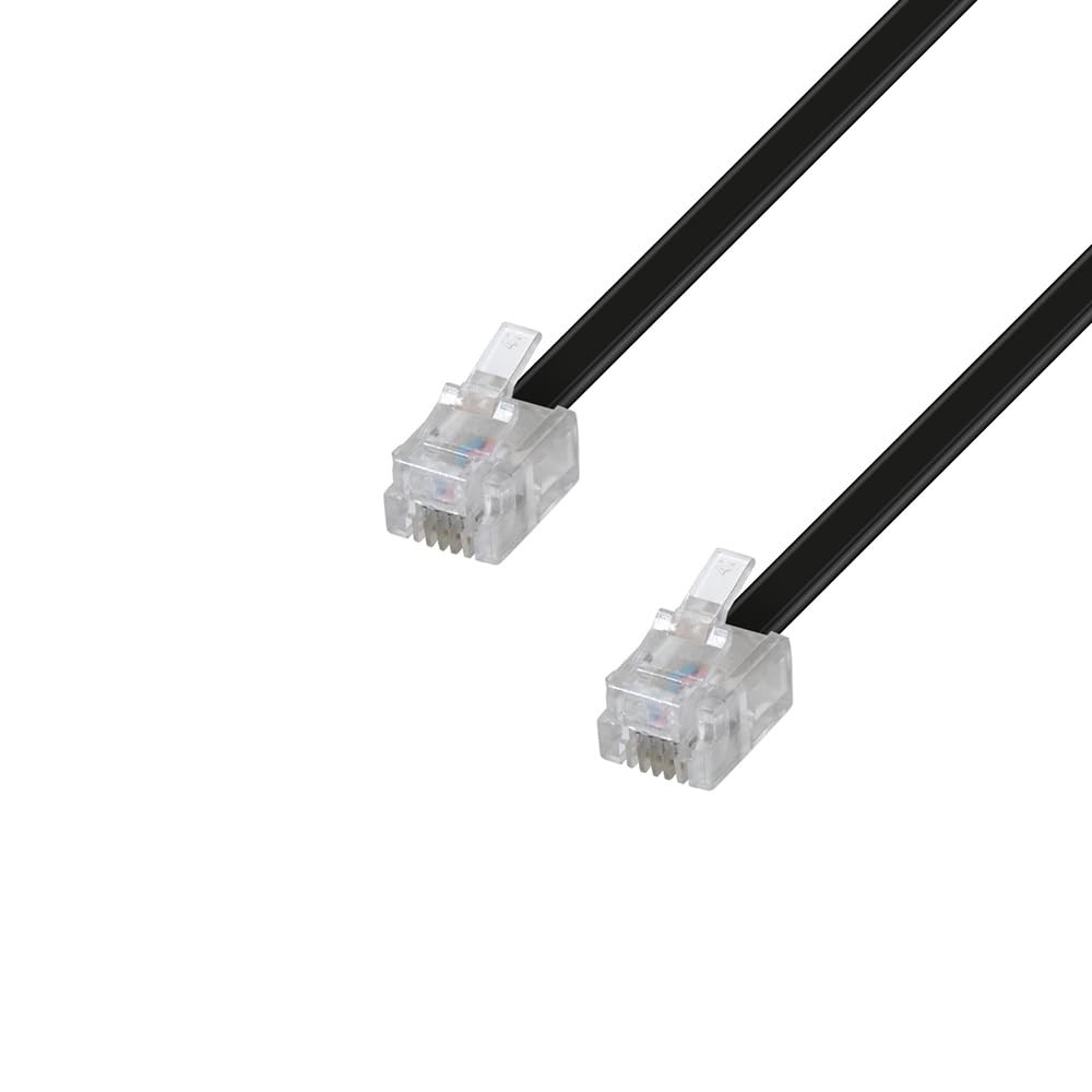 Waytex 39002 Telephone Cable RJ11 Male/Male 2 m Black