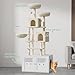 75.6 Inches Large Cat Tree with Litter Box Enclosure, 2-in-1 Multi-Level Cat Tower with Condos, Sisal Scratching Post, Basket and Soft Plush Perch, Wooden Kitty Furniture