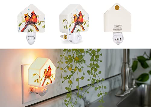 Nat & Jules Dean Crouser Cardinal Pair White 5 X 3 Ceramic Birdhouse Night Light #TOP3