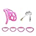ZeeKoug Gabbia di Protezione Sportiva Rosa, 4 Accessori di Anello di Diverse Dimensioni, Una Chiave, Facile da Trasportare, Regalo per Coppia (Piccole Dimensioni) immagine