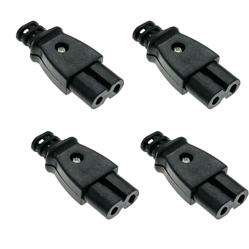 IEC320 C7 - Enchufe recto de 2 pines, 250 V CA 2,5 A, conector de alimentación CA, 250 V, módulo de entrada, conector de potencia, enchufe para aparatos eléctricos (4 unidades)