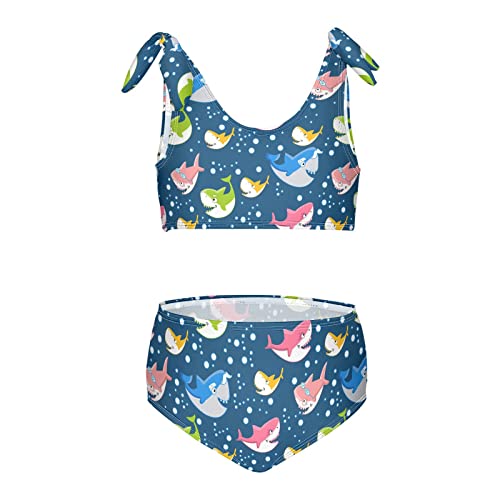 Image of Raccoon and Paw Print Pattern Girls Bikini Sets 2 Piece Swimsuits Bathing Suit Swimwear