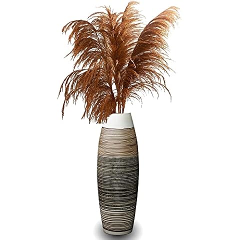 JHJRZP Large Ceramic Floor Vase, Handmade Striped Flower Vase, Home Office Housewarming Decorative Vase, 60CM Cover