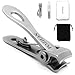 Produktbild POZILAN Nagelknipser Set mit Feile Fingernagel & Zehennagelknipser für Männer & Frauen - Breite Kieferöffnung Edelstahl Scharfer, robuster Trimmer Gefälschter, dicker Nagelschneider Tool Kit