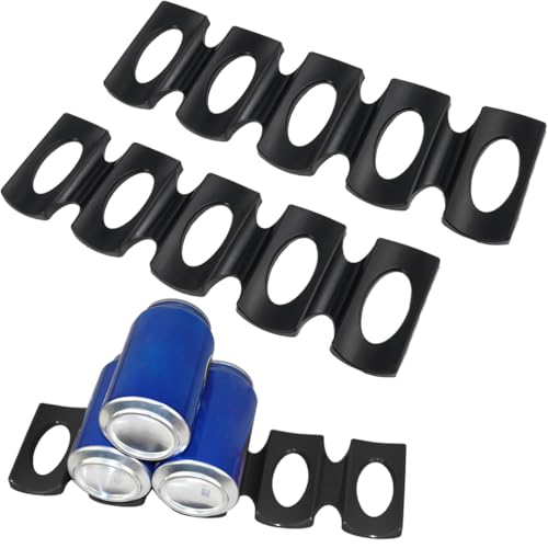 JEYORZY 2x Portabotellas, Porta Botellas de Nevera, Estante para botellas plegable, oportes para Botellas de frigorífico, Ayuda para apilar en el refrigerador, portabotellas de Mesa para Nevera, negro