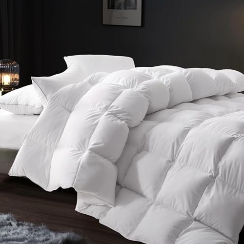 Cosybay Feather Comforter Queen Size, Fluffy Cotton Duvet Insert ...