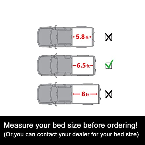 Suaioloaq 1Pc 6.5Ft Soft Top Roll-Up Vinyl Tonneau Cover Truck Bed Fleetside Bed Black Clamp On Lock Top Mount Assembly Body Pickup Bed 1228 #TOP1