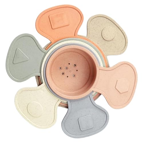 BESTonZON Gobelets Empilables Créatifs Plastique Sûr pour Garçon Fille Éducatif Éveil Développement Coordination Main-œil et Reconnaissance des Couleurs pour Tout-Petits