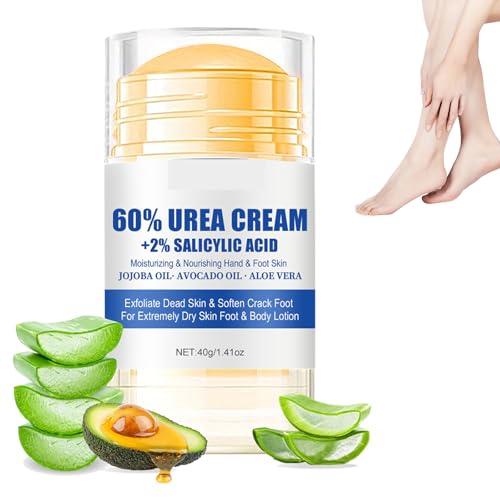 Crema de Urea al 60 por ciento, Crema de Urea para Pies Secos Agrietados, Crema Hidratante Eliminador de Callos para Secos y Agrietados, Talones, Manos, Codos