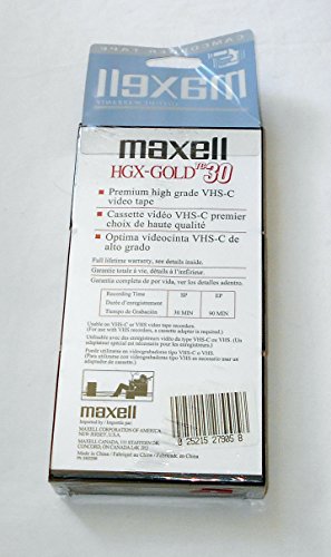 Maxell Vhs-C Tc-30 Hgx-Gold Camcorder Videocassette (3Pk) #TOP1