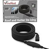 VineHeat 20 ft Roof Heat Cable Kit | Easy-to-Install Roof & Gutter Heat Cable and Downspout Heating Cable | 120V, Includes Roof Clips and Cable Spacers